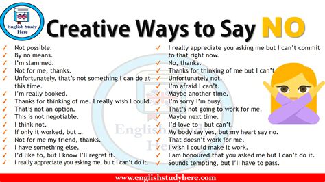 Ways To Saycreative Ways To Say No In