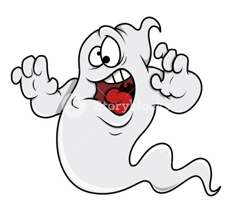 Funny Cartoon Ghost Halloween Vector Illustration Royalty Free Stock