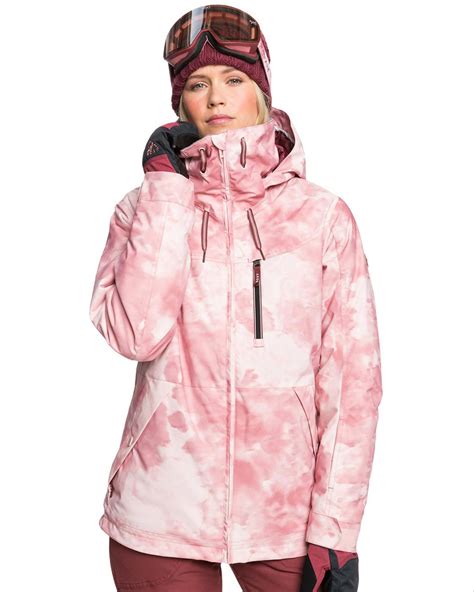 Roxy Womens Presence Snow Jacket Silver Pink Tie Dye Surfstitch