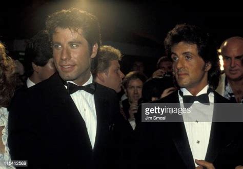 John Travolta And Sylvester Stallone During Stayin Alive Premiere