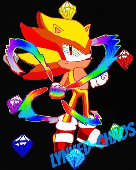 Sonic With 7 Chaos Emeraldsrainbow Powar By Lynked Chaos On Deviantart