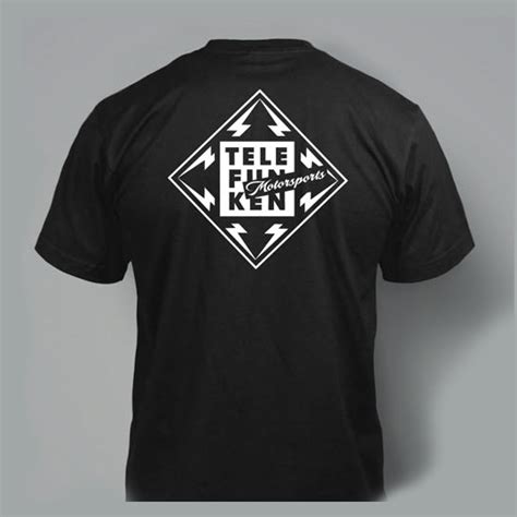 Black T Shirt With White Logo Telefunken Motorsports