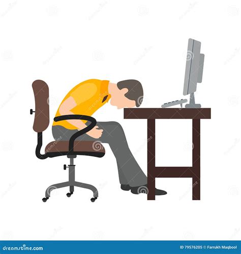 Sleepy Worker Stock Vector Illustration Of People Tired 79576205