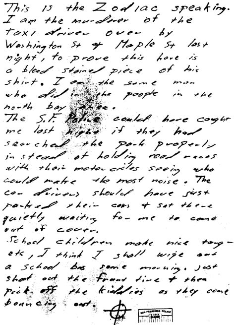 In fact, many of the letters and envelopes below were never seen by the. zodiac killer letter - zodiac killer Photo (35991506) - Fanpop
