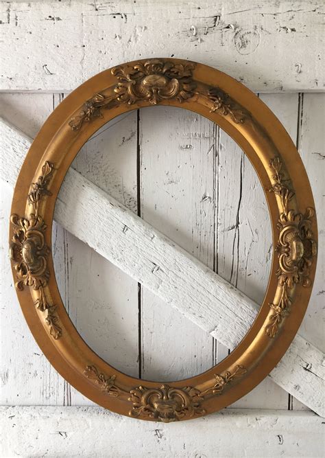 Antique Oval Ornate Gold Wooden Frame Large Vintage Frame Antique