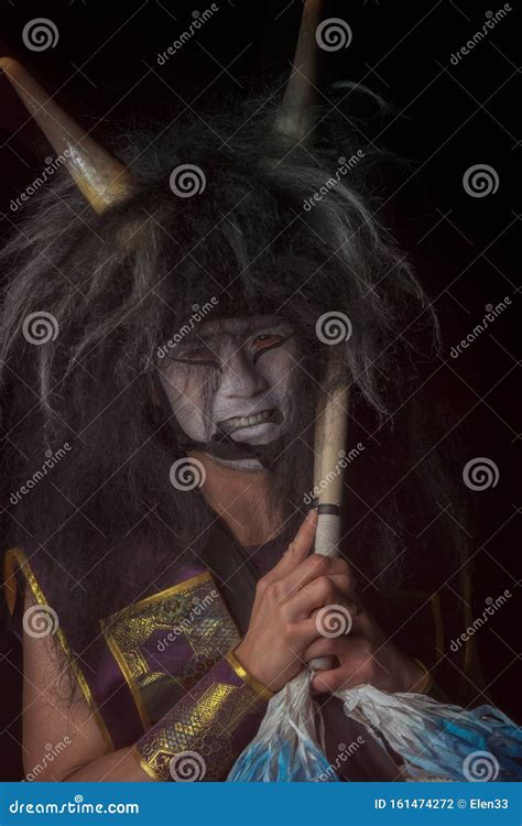 Smiling Demon Close Up Portrait Stock Photo Image Of Monster