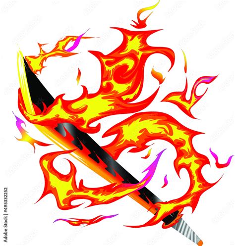 Fire Sword Of Demon Slayer Stock Vector Adobe Stock