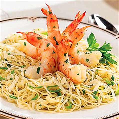 Meanwhile, add shrimp to cream sauce, increase heat to medium, and cook, stirring occasionally, just until pink, 3 to 4 minutes. Garlic Shrimp and Angel Hair Pasta | Seafood recipes, Food ...