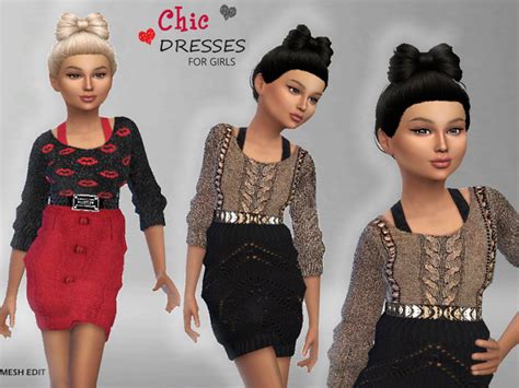 Chic Dresses For Girls By Puresim At Tsr Sims 4 Updates