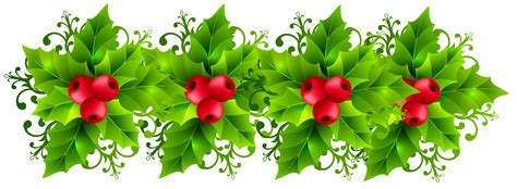 Christmas Garland Wreath Clip Art Christmas Holly Garland Transparent