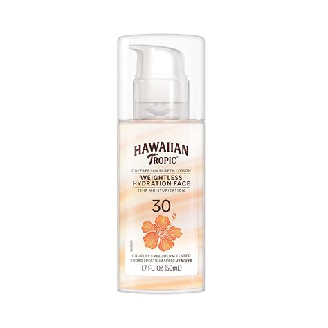 Hawaiian Tropic Weightless Hydration Lotion Sunscreen For Face Spf 30 17oz