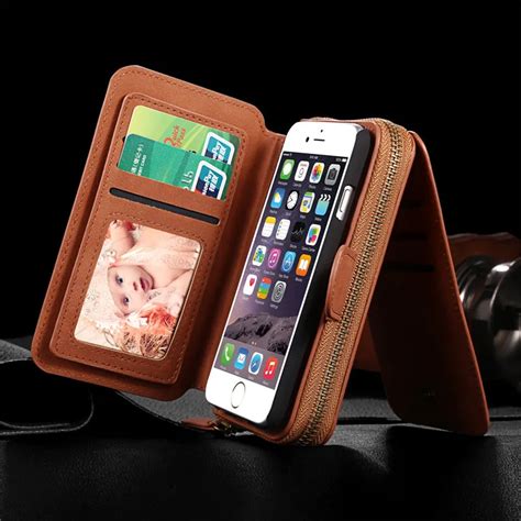 Mirror Pu Leather Cases For Iphone 5 5s Se With Zipper Wallet Card