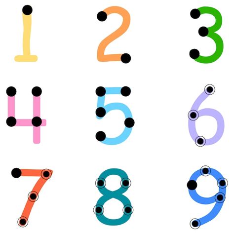Premium Vector Colorful Touch Math Numbers