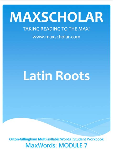 Maxscholar Latin Root Workbook