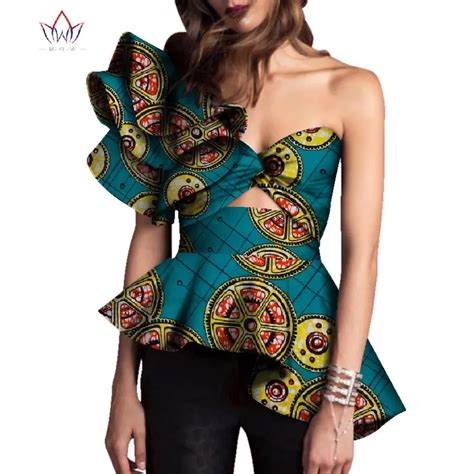 2018 Dashiki African Print Tops Shirt For Women Africa Modern Style Bazin Riche Tops Plus Size