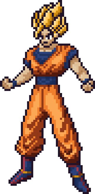 Goku Super Saiyan Pixel Art Download Transparent Super Saiyan Png For