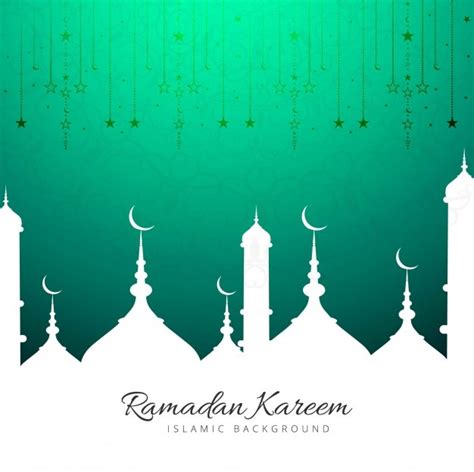 Free Vector Green Ramadan Kareem Illustration