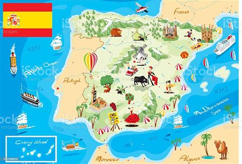 Cartoon Map Of Spain Stock Illustration Download Image Now Spain