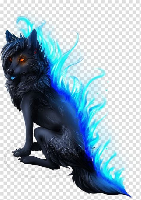 Gray Wolf Anime Drawing Pack Blue Wolf Transparent Background Png