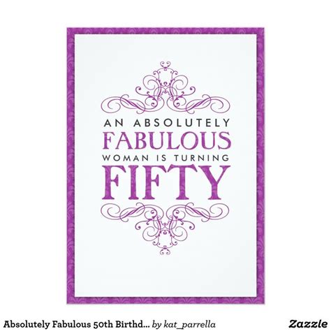 Absolutely Fabulous 50th Birthday Party Invitation 50th