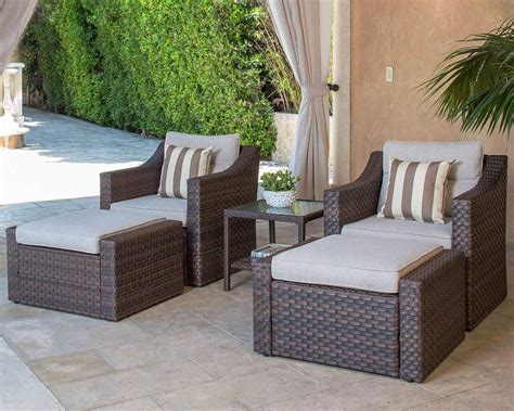 Buy Solaura 5 Piece Patio Conversation Set Outdoor Furniture Set Brown