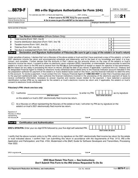 Irs Form 8879 F 2021 Fill Out Sign Online And Download Fillable