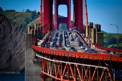 Traffic On Us Highway 101 On The Golden Gate Bridge San Francisco Ca