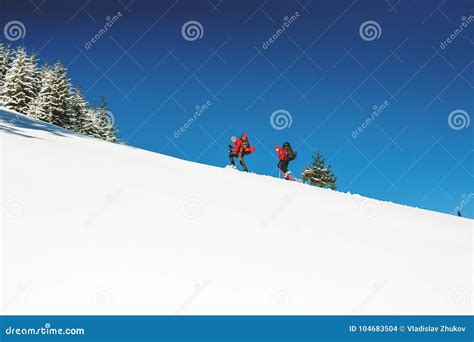 Two Climbers Are In The Mountains Stock Photo Image Of Rock People