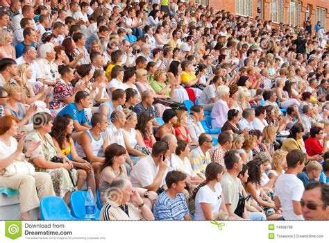 The Audience In The Stands At A Football Match Editorial Stock Photo