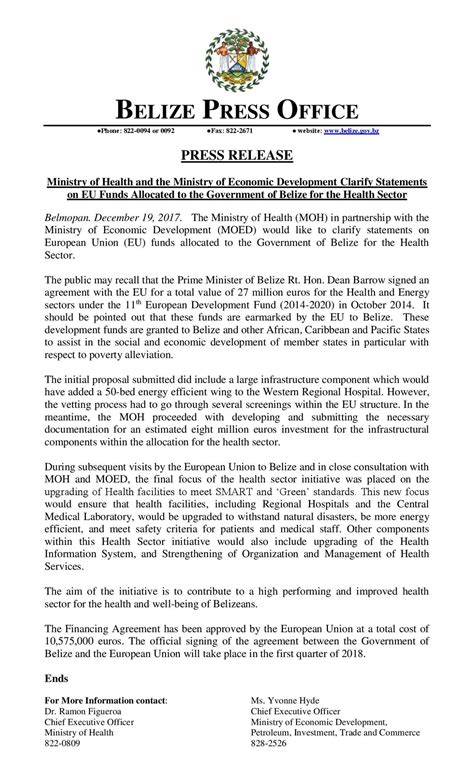 Press Release Government Of Belize Press Office Facebook