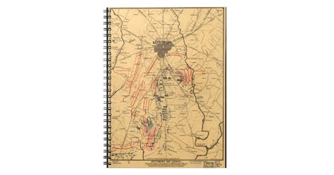 Gettysburg And Vicinity Troop Positions July 3 1863 Notebook Zazzle