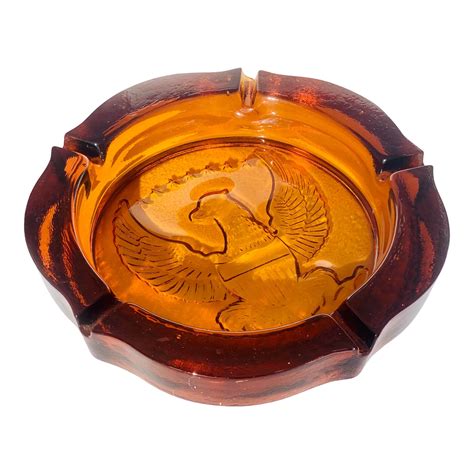 Ashtrays Collectibles 8 Inch Amber Glass Ashtray Pe