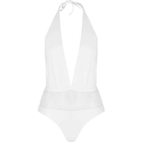 Topshop Plunge Mesh Swimsuit Swimsuits Mesh Swimsuits Halter One