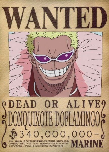 Doflamingo Bounty One Piece Anime One Piece Bounties One Piece