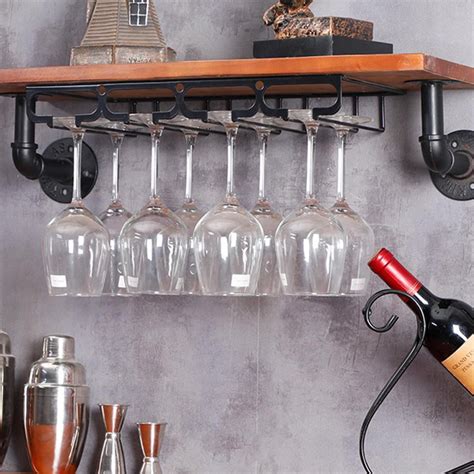 Faginey Hanging Wine Glass Cup Rack Holder Shelf Organizer For Kitchen Living Room Display Stand