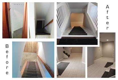 In this situation i would install drain in the center of … Basement stairs and basement landing area | Home ...