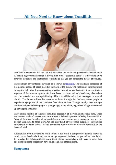 All You Need To Know About Tonsillitis By Vikram Ent Hospital Issuu