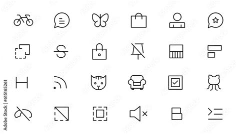 Pixel Perfect Basic User Interface Essential Set Line Outline Icons