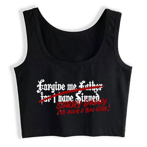 Crop Top Sport Sorry Daddy Ive Been A Bad Girl Ddlg Bdsm Print Fit