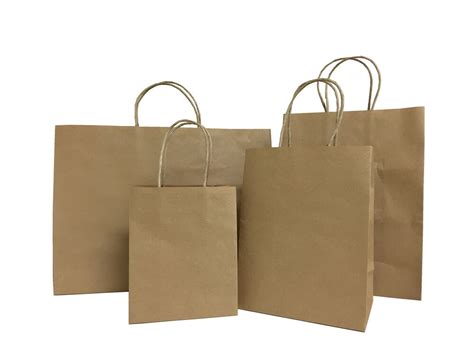 25pcs Brown Small Large Kraft Paper Bags Shopping Handles
