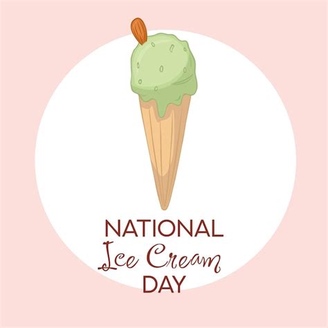 Premium Vector Happy National Ice Cream Day Card Handdrawn Vector Illustration Of Ice Cream In