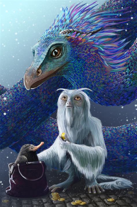 The Demiguise Niffler And Occamy From Fantastic Beasts And Where To