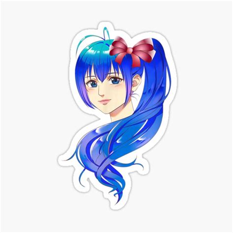 Bullm4 Anime Girl Blue Hair Sticker For Sale By Wehrweinwil Redbubble