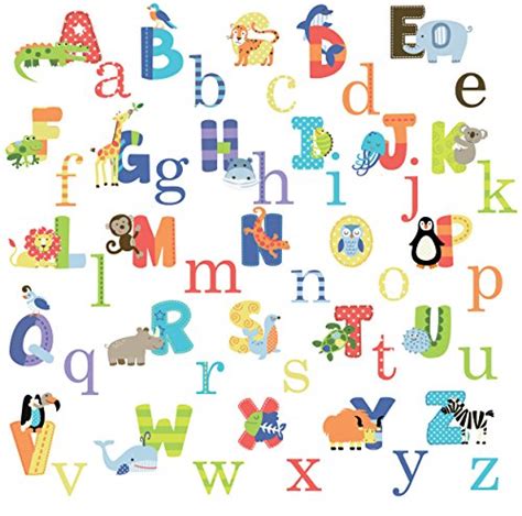 Animal Alphabet Baby Nursery Peel Andstick Wall Art Sticker Decals