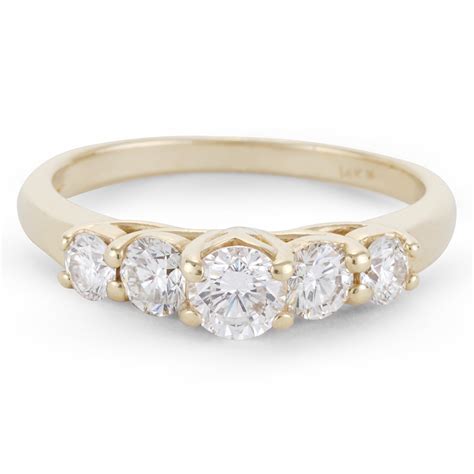 Five Stone Graduated Round Diamond Engagement Ring New York Jewelers