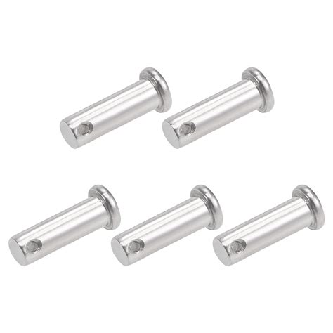 Single Hole Clevis Pins 10mm X 30mm Flat Head 304 Stainless Steel Link Hinge Pin 5 Pcs
