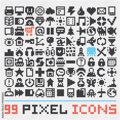 Pixel Art Web Icons Vector Set Stock Vector Adobe Stock