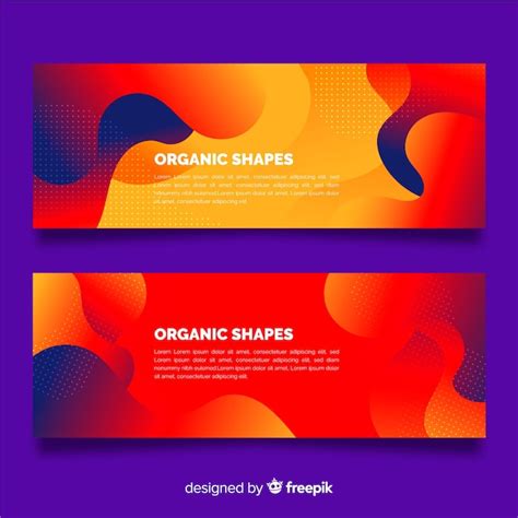 Free Vector Abstract Organic Shapes Banners