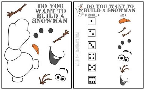 Do You Want To Build A Snowman Frozen Olaf Game And Printable A