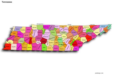 Tennessee County Map Editable Printable State County Maps 44 Off